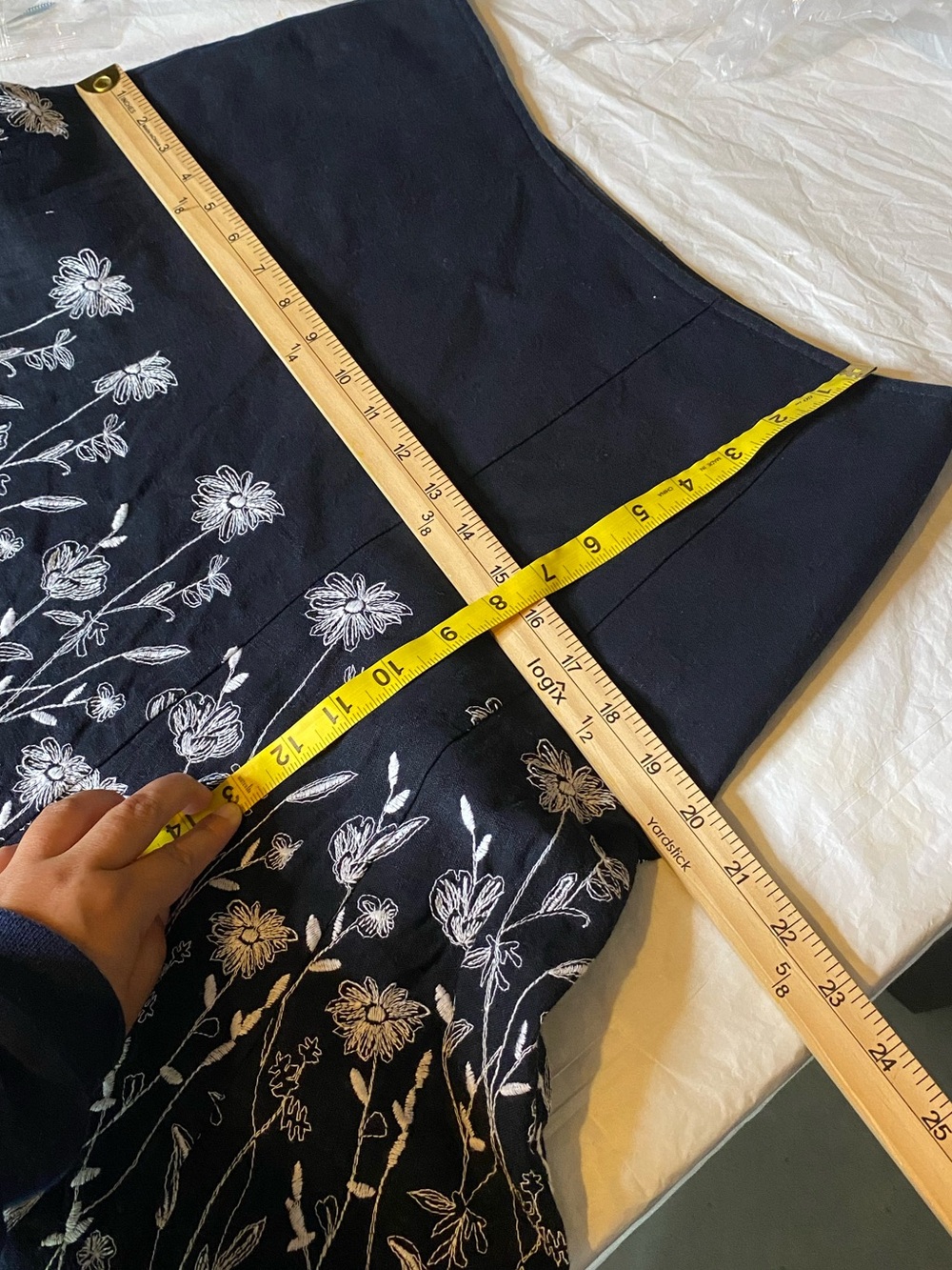 Floral Flower Embroidered Black Midi Skirt Fairycore Botanical Garden Cottage 8 - Picture 9 of 10